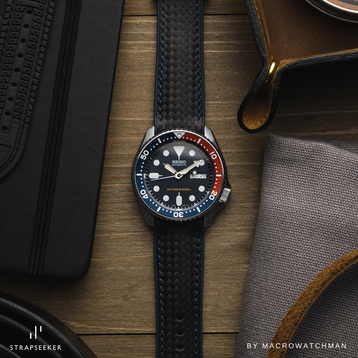 Ezra Leather Rubber Performance Hybrid Strap Black