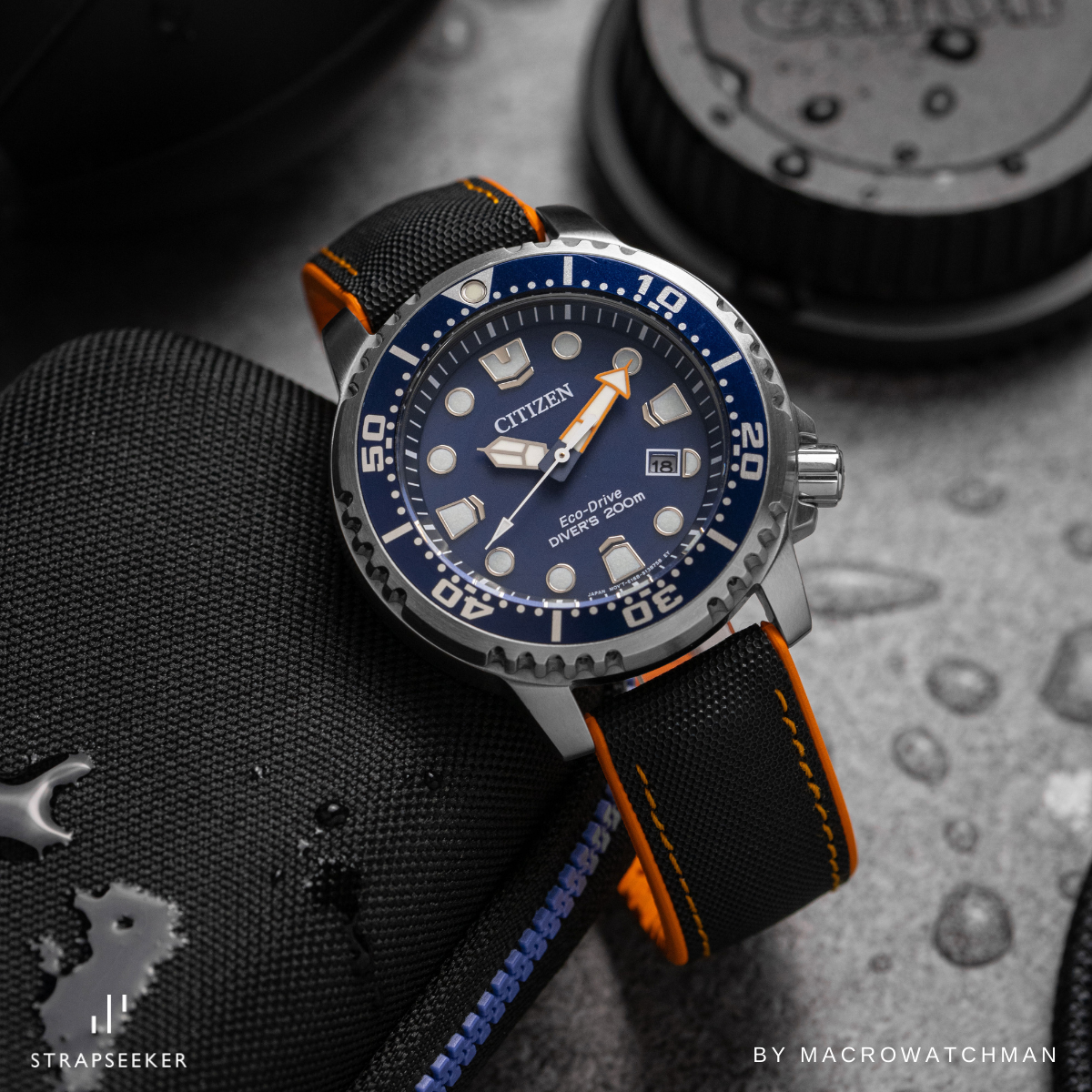 Luca Canvas Nylon & FKM Rubber Hybrid Performance Strap Orange