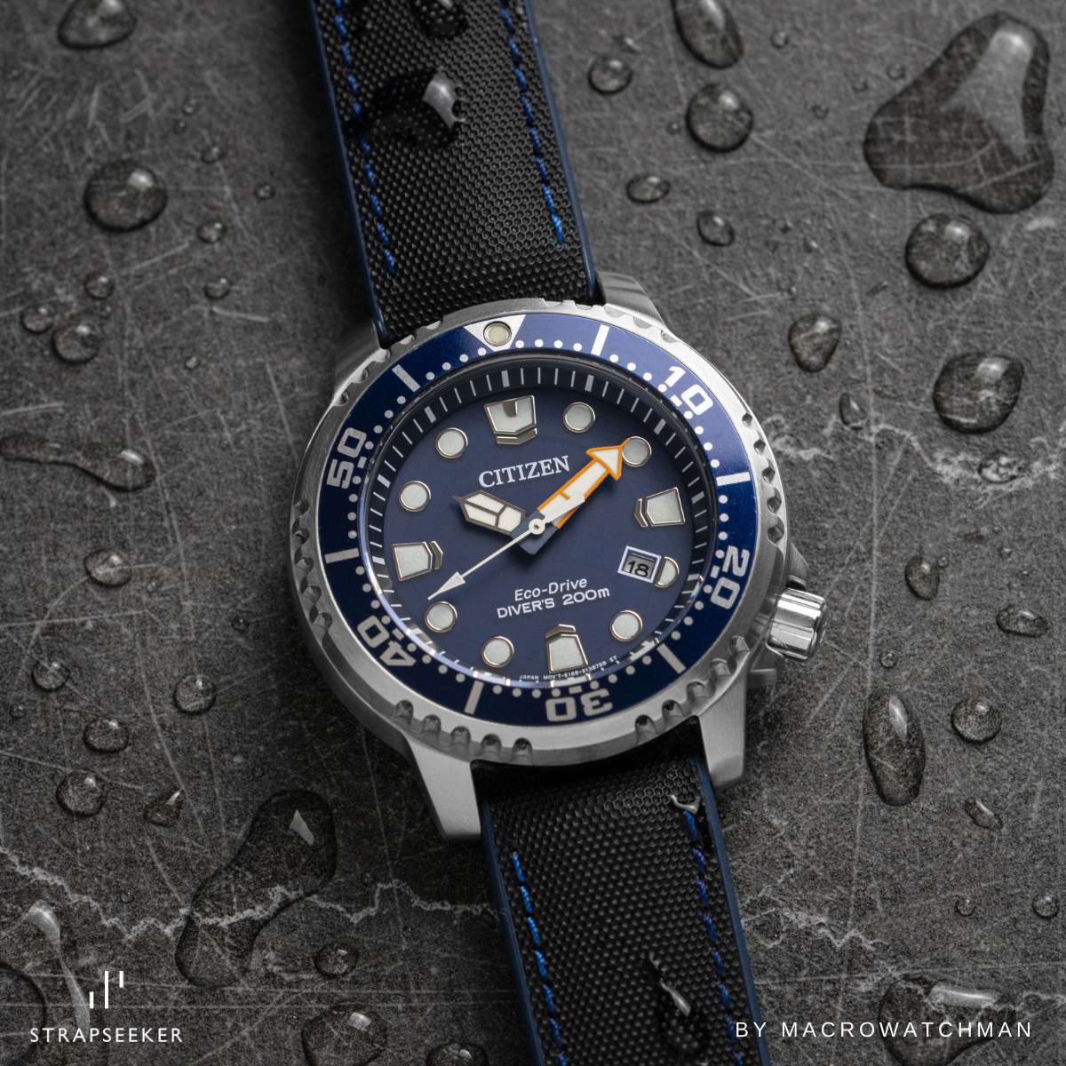 Luca Canvas Nylon & FKM Rubber Hybrid Performance Strap Blue