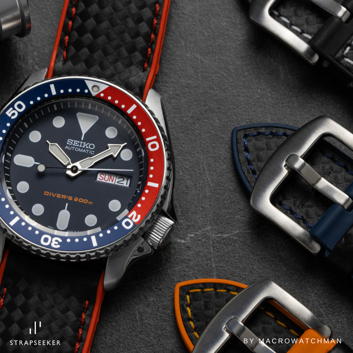 Ezra Leather Rubber Performance Hybrid Strap Red