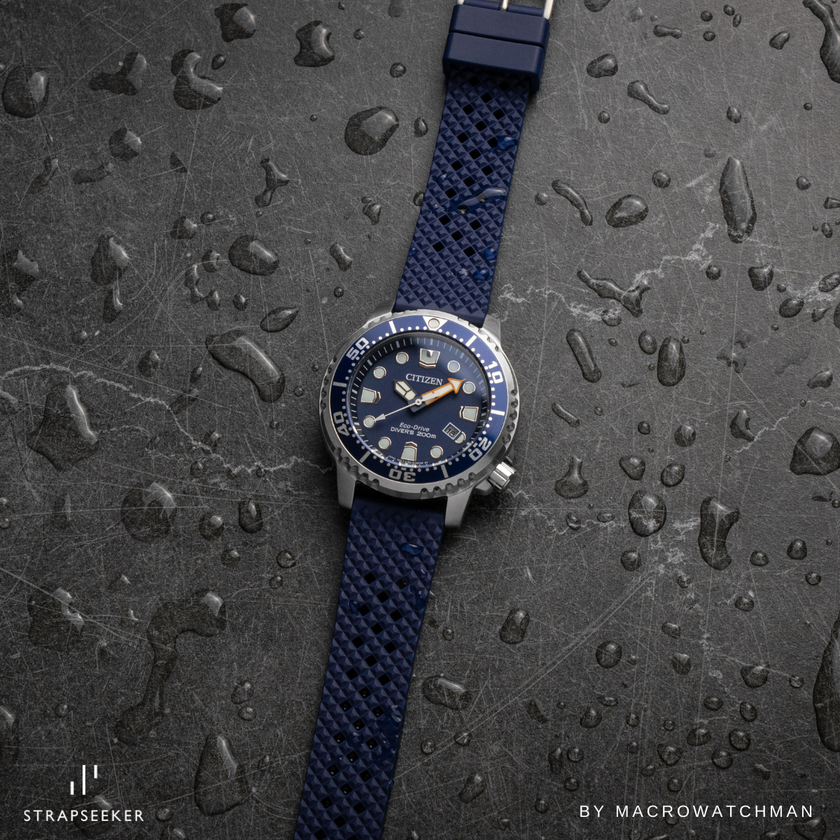 Carlton Perforated Quick-Release Rally Rubber Strap Blue