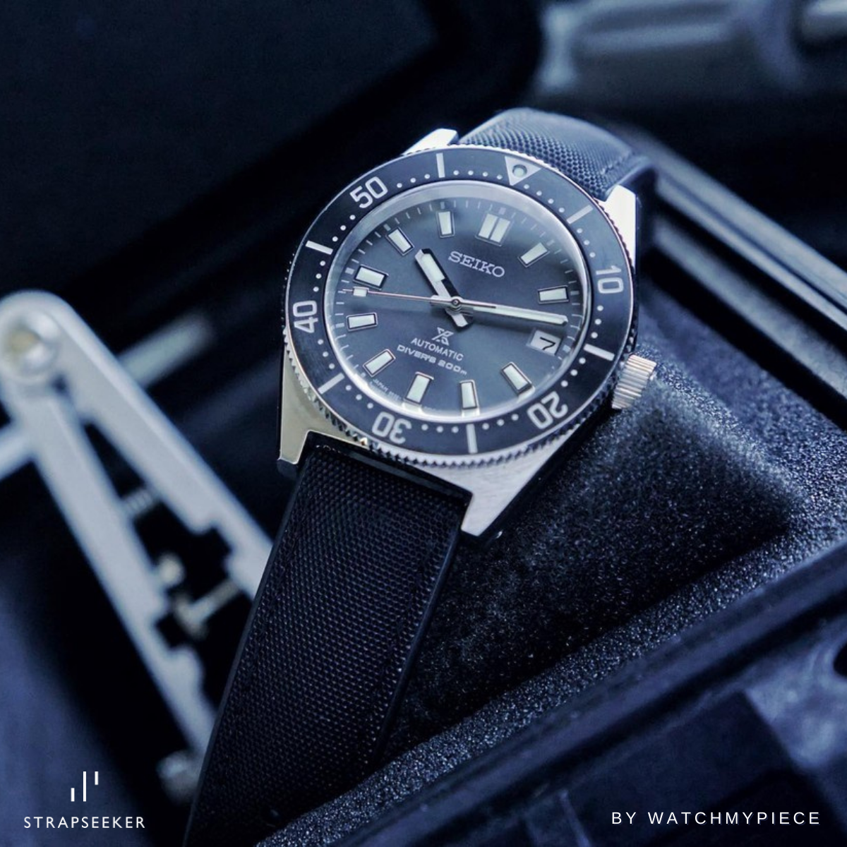 Luca Canvas Nylon & FKM Rubber Hybrid Performance Strap Black