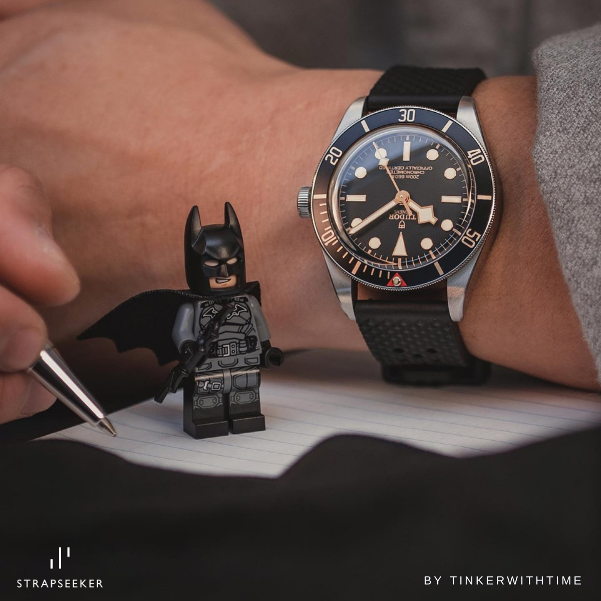 Carlton Perforated Quick-Release Rally FKM Rubber Strap Black