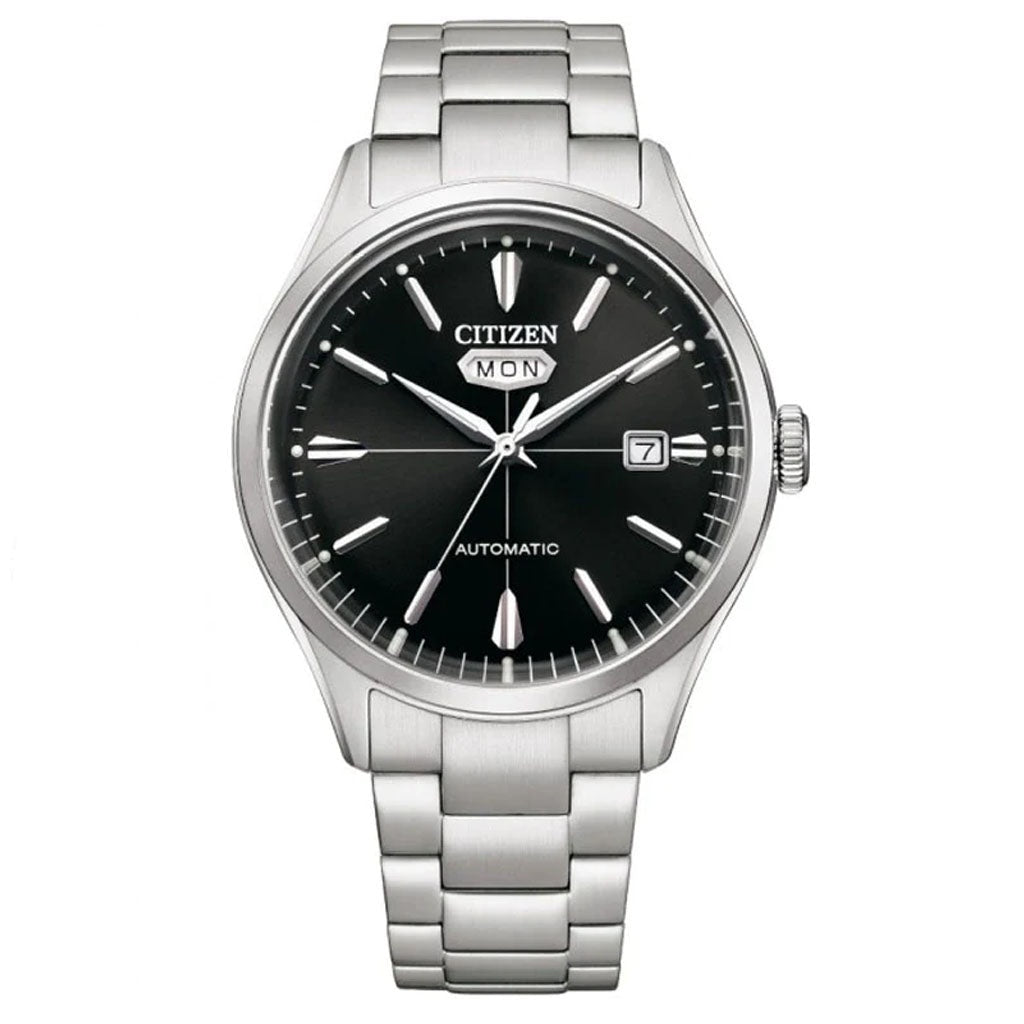 Citizen C7 NH8391-51E Bllack Dial Automatic Stainless Steel Mens Watch - Skywatches