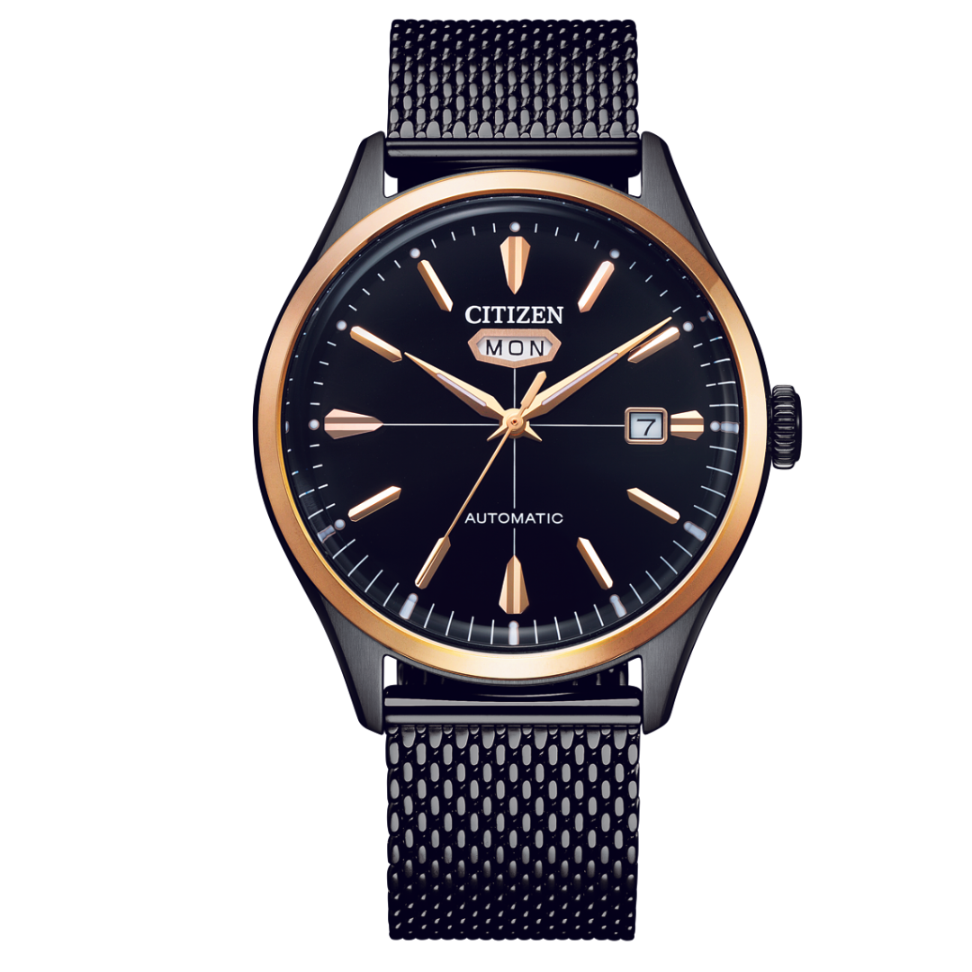 Citizen NH8396-82E Black Dial Crystal Seven C7 Series Automatic Watch - Skywatches