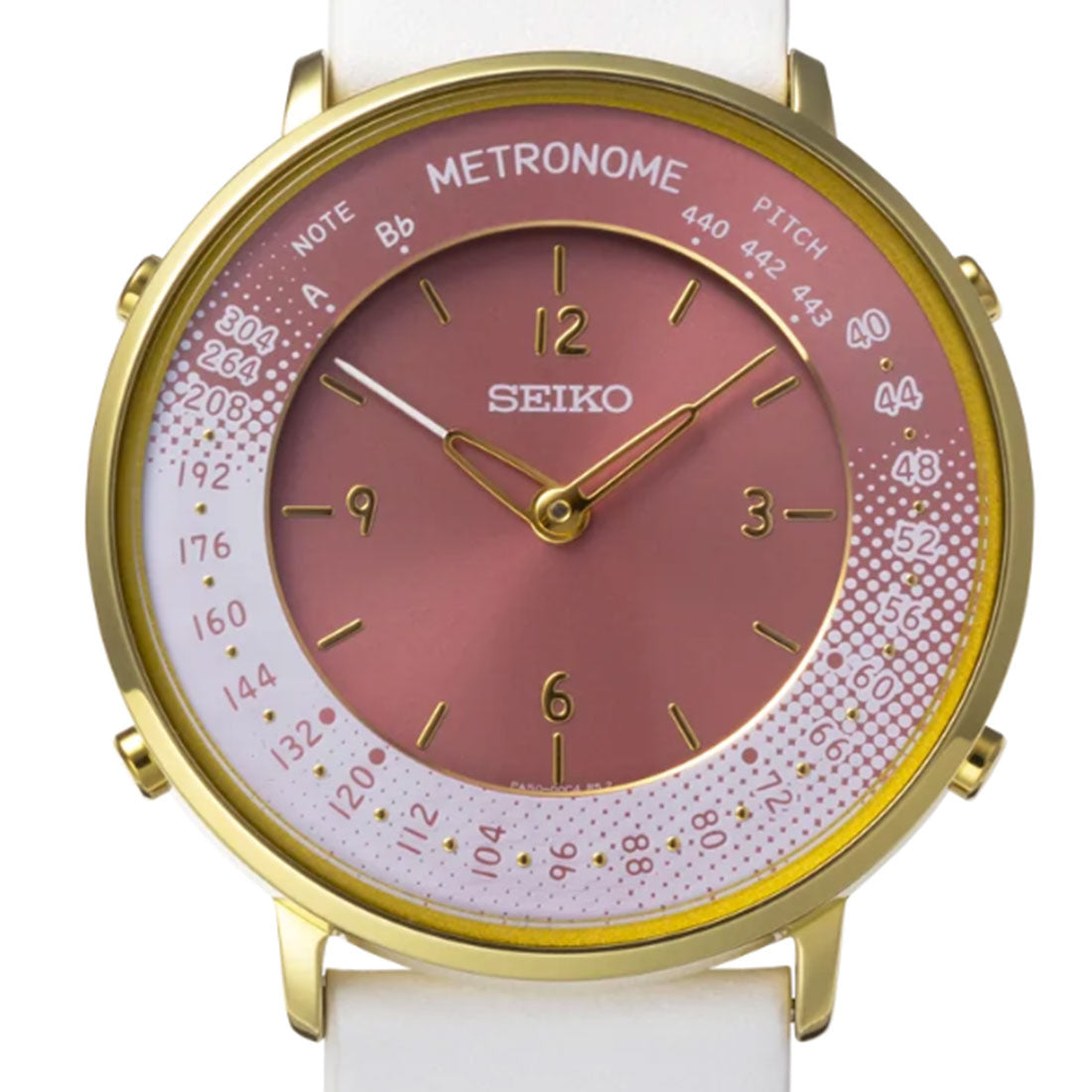 Seiko SMW002B Quartz Metronome Pink Dial Unisex Leather Casual Watch