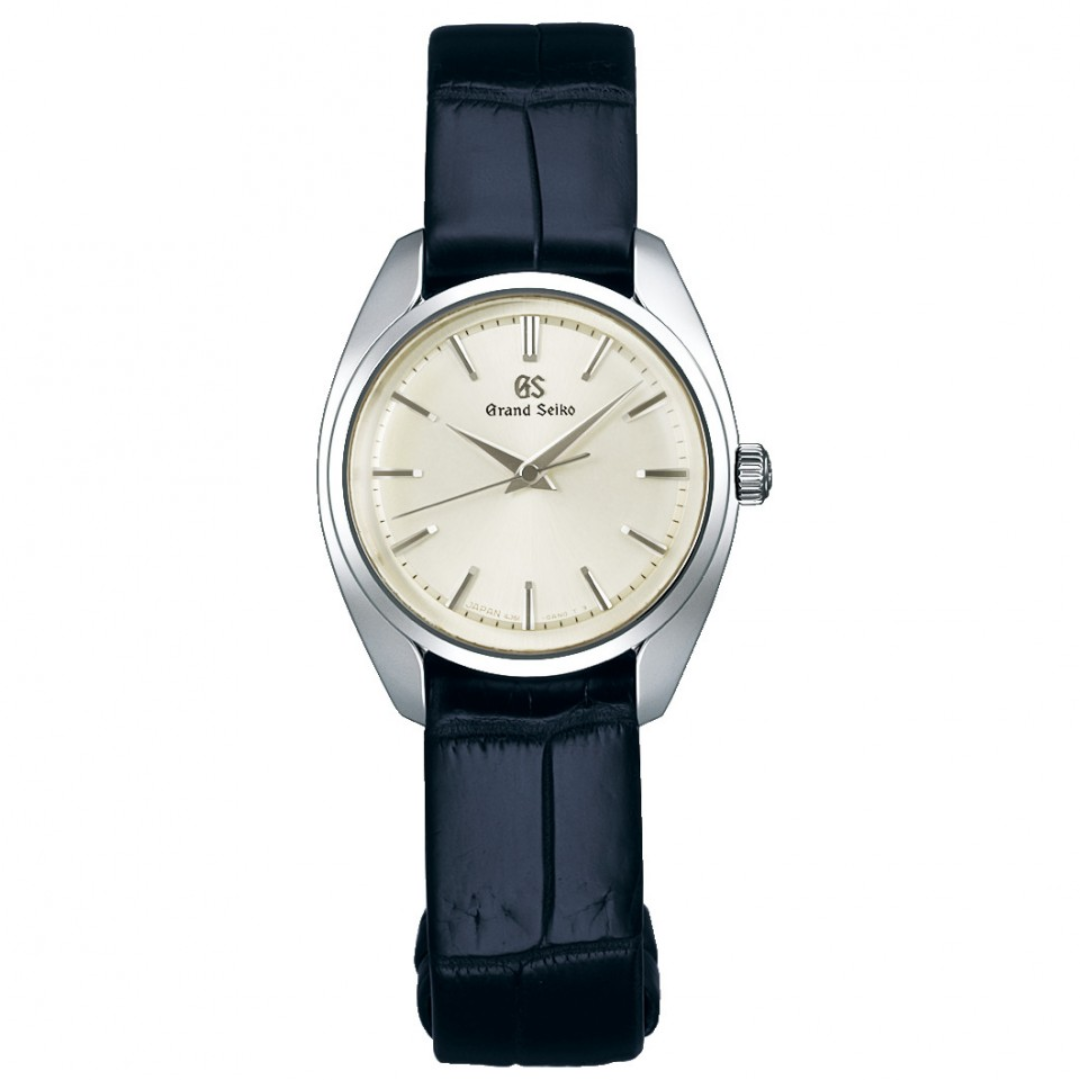 GS Grand Seiko Elegance STGF337 STGF337G Quartz White Dial Analog Leather Watch - Skywatches