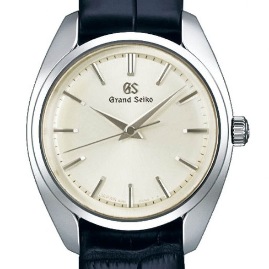 GS Grand Seiko Elegance STGF337 STGF337G Quartz White Dial Analog Leather Watch