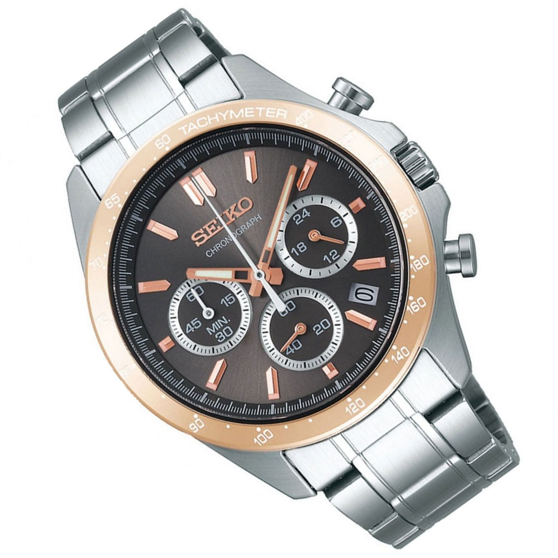 Seiko SBTR026 Spirit JDM Selection Brown Dial Chronograph Quartz Mens Watch - Skywatches