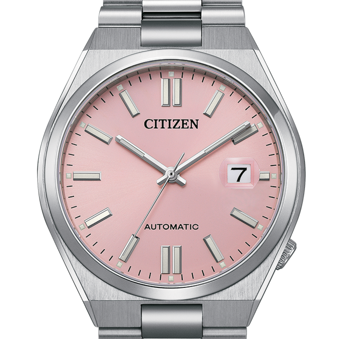 Citizen Pantone NJ0158-89X Stainless Steel Dreamy Pink Dial Mechanical Watch - Skywatches