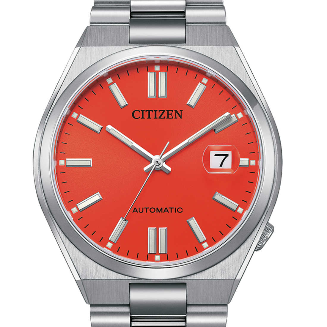 Citizen Pantone NJ0158-89W Stainless Steel Blazing Red Dial Mechanical Watch - Skywatches