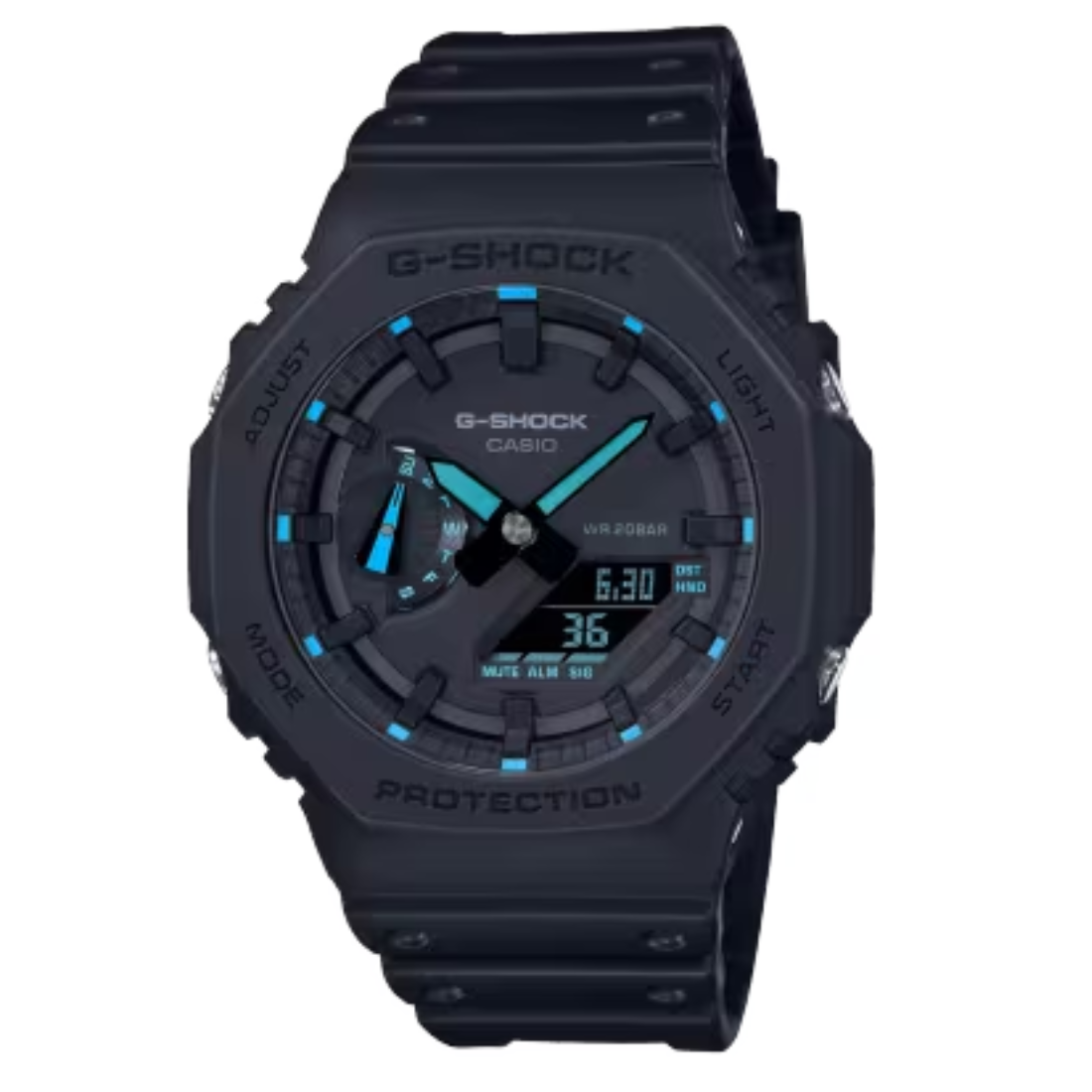 Casio G-shock GA-2100-1A2 GA2100-1A2 Neon Accent Series Analog Digital Watch - Skywatches