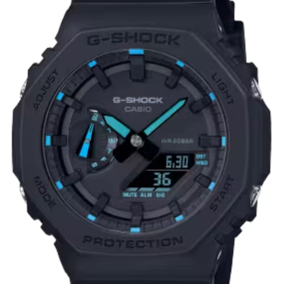 Casio G-shock GA-2100-1A2 GA2100-1A2 Neon Accent Series Analog Digital Watch - Skywatches