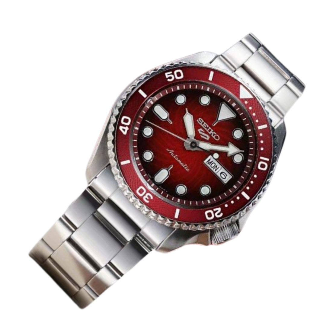 Seiko 5 Sports Mechanical SRPK63K1 SRPK63K SRPK63 Red Dial Watch - Skywatches