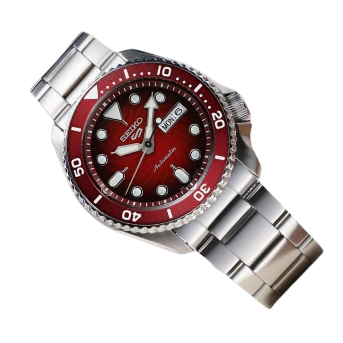 Seiko 5 Sports Mechanical SRPK63K1 SRPK63K SRPK63 Red Dial Watch - Skywatches
