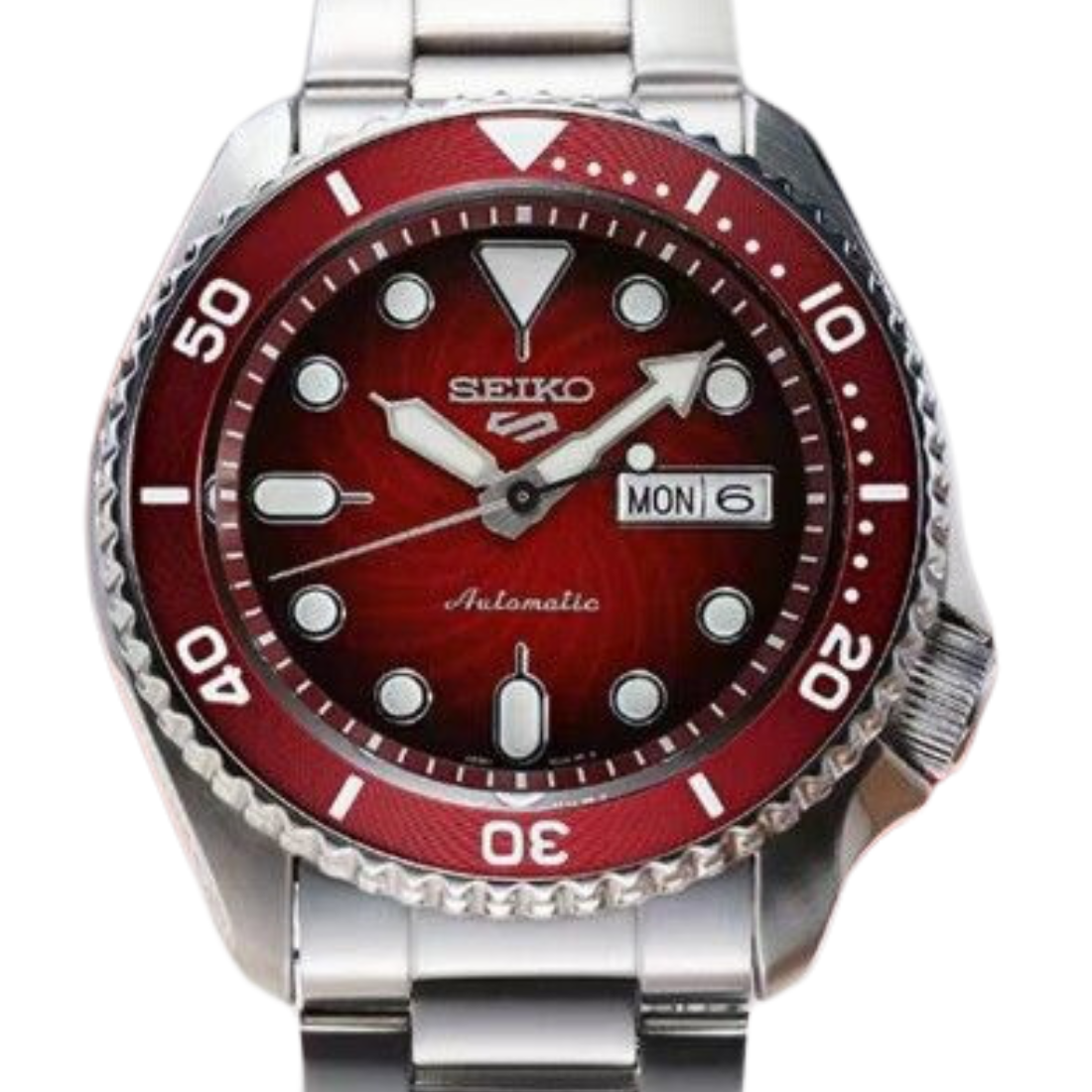 Seiko 5 Sports Mechanical SRPK63K1 SRPK63K SRPK63 Red Dial Watch - Skywatches