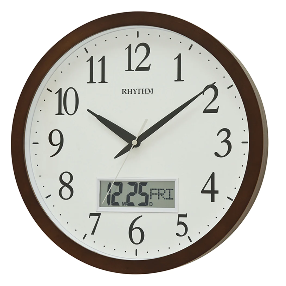 Rhythm Digital Analog Wooden Wall Clock CFG903NR06 ( Singapore Only)