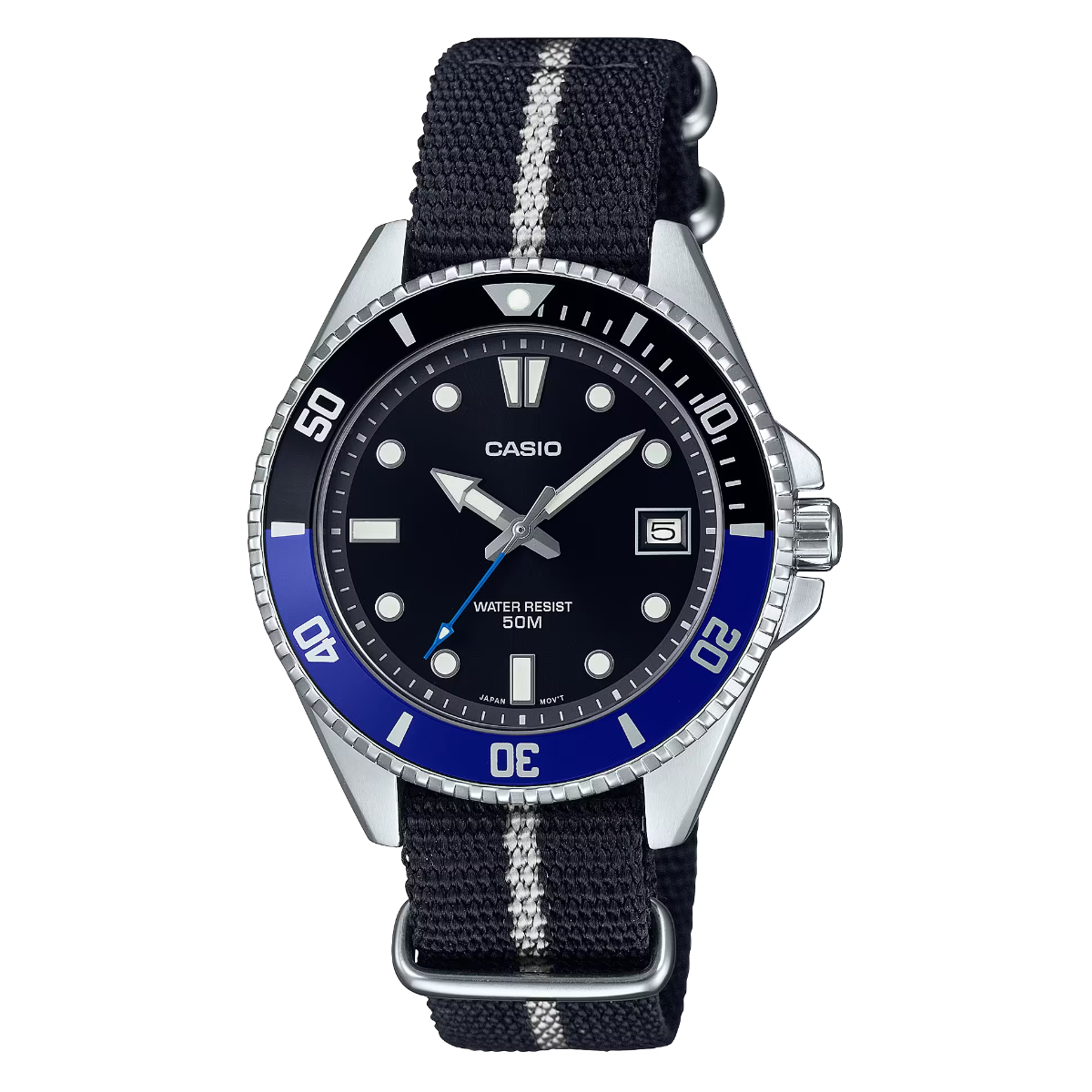 Casio Quartz Standard MDV-10C-1A2 MDV-10C-1A2V Cloth Black Dial Watch