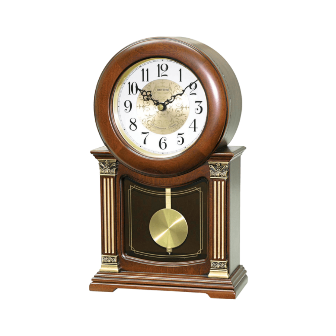 Rhythm CRJ722CR06 Wooden Table Clock  (Singapore Only)