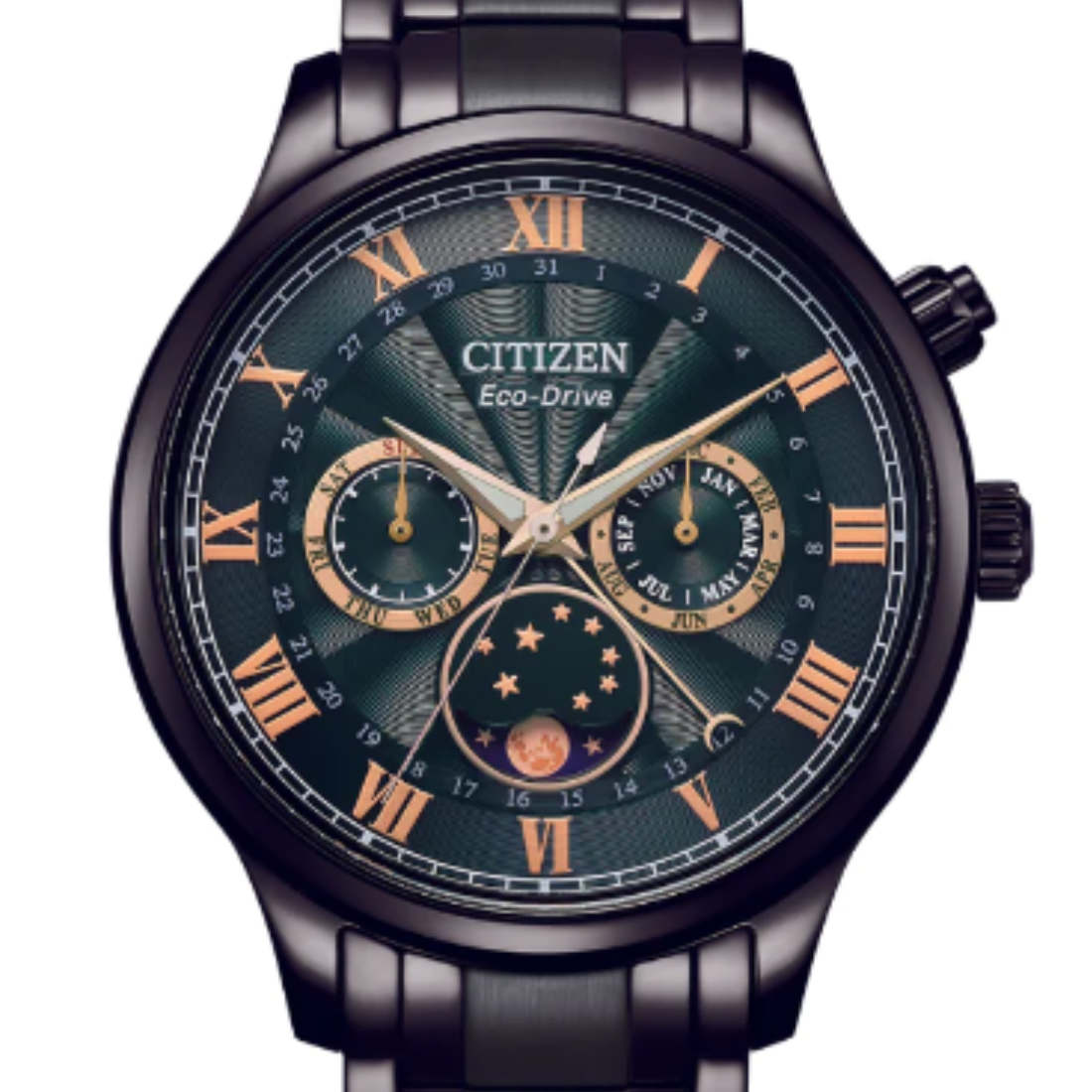 Citizen Eco-Drive AP1055-87X Green Moon Phase Made in Japan Watch (PRE-ORDER) - Skywatches