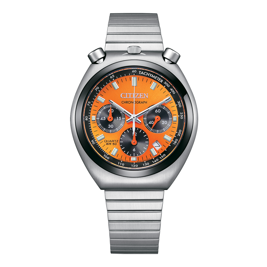 Citizen AN3660-81X Quartz Bullhead Record label Tsuno Chrono Orange Dial Watch (PRE-ORDER) - Skywatches