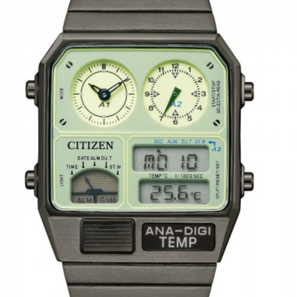 Citizen JG2147-85 JG2147-85X Analog Digital Temp Chronograph Watch - Skywatches