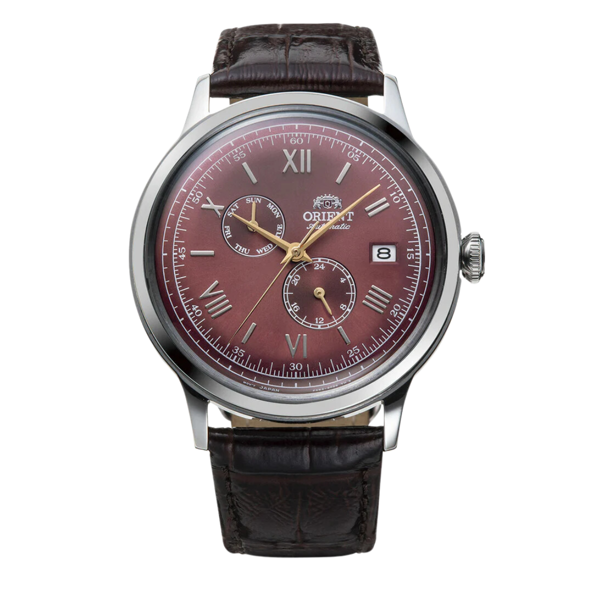 Orient RA-AK0705R RA-AK0705R10B Bambino GMT Version 8 Leather Watch - Skywatches