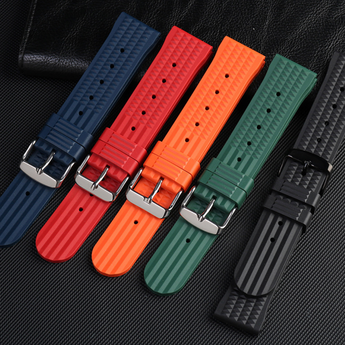 Waffle Rubber Strap Red 