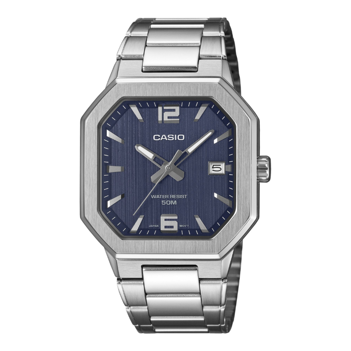 Casio Men's MTP-B195D-2A Hexagon Stainless Steel Watch