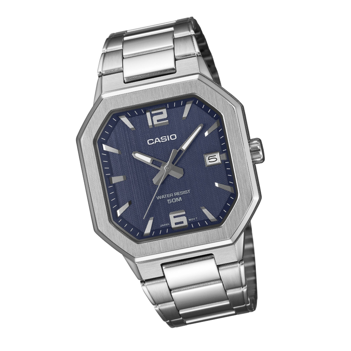 Casio Men's MTP-B195D-2A Hexagon Stainless Steel Watch
