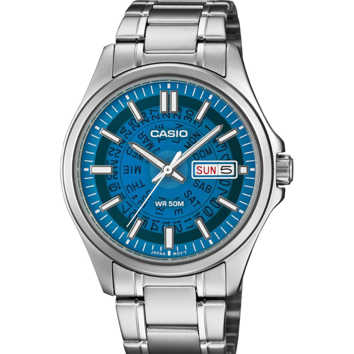 Casio Translucent Blue Dial Quartz Mens Watch MTP-E740-2A2