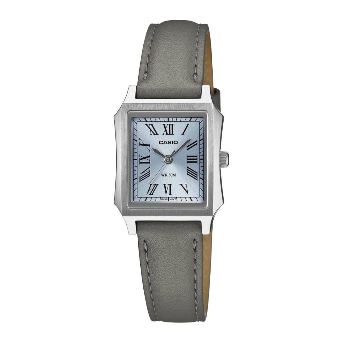 Casio Classic Women's Rectangle Grey Leather Watch LTP-B190L-2B
