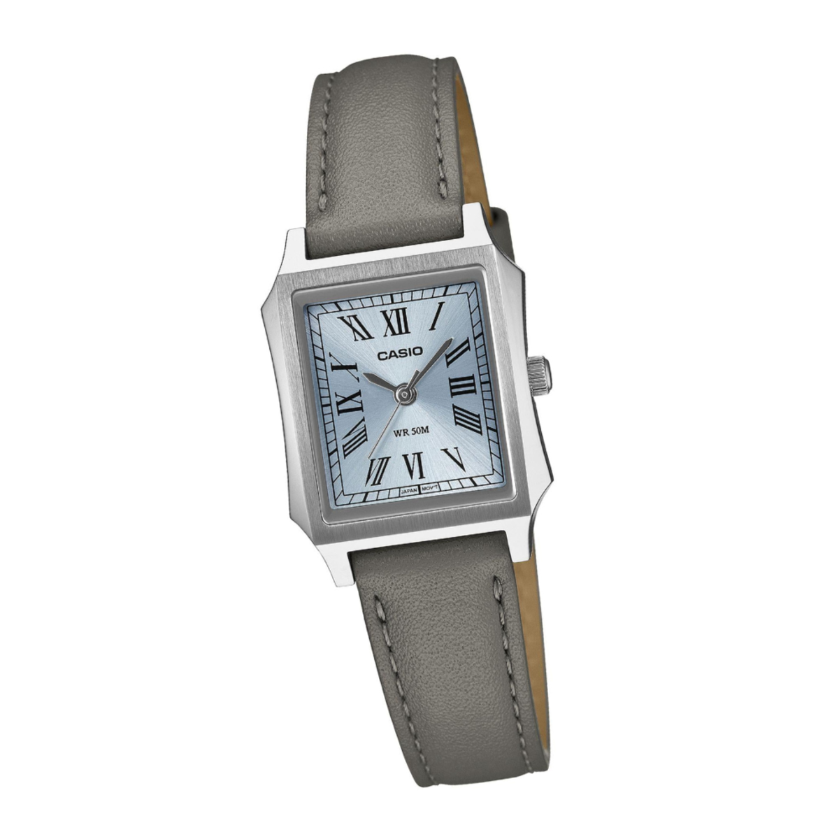 Casio Classic Women's Rectangle Grey Leather Watch LTP-B190L-2B