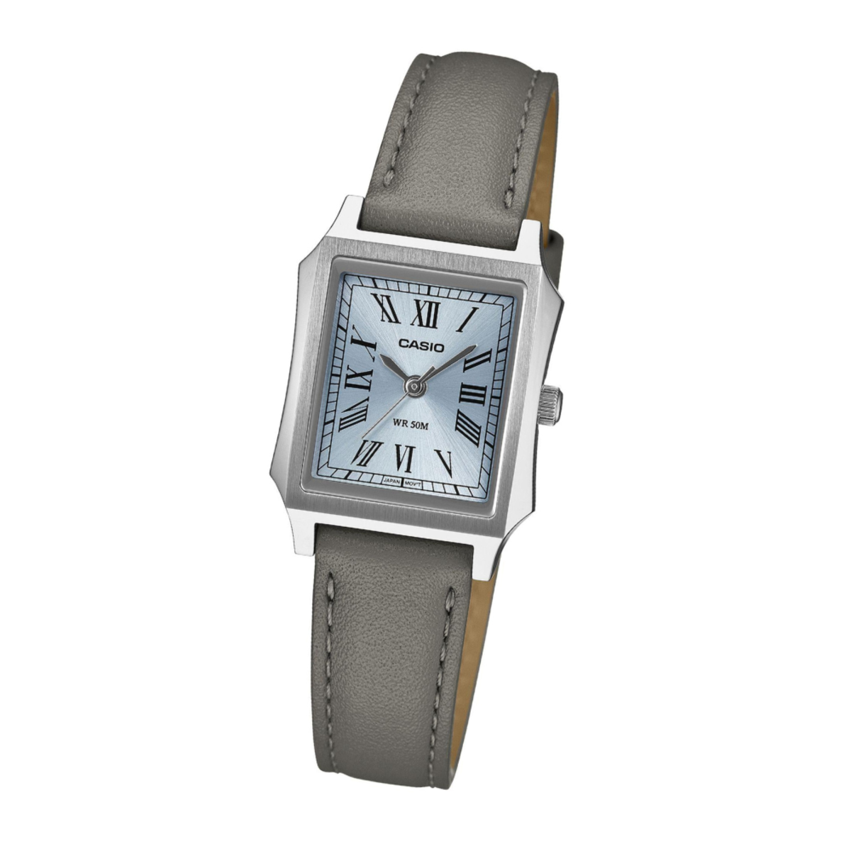Casio Classic Women's Rectangle Grey Leather Watch LTP-B190L-2B