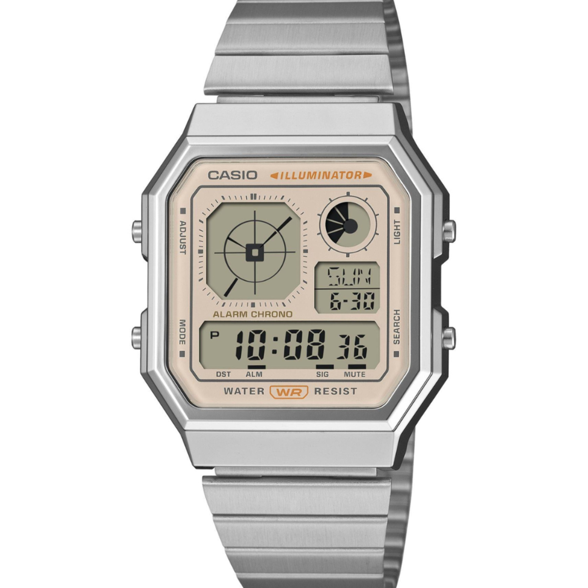 Casio Vintage Digital Unisex Silver Watch A130WE-9A