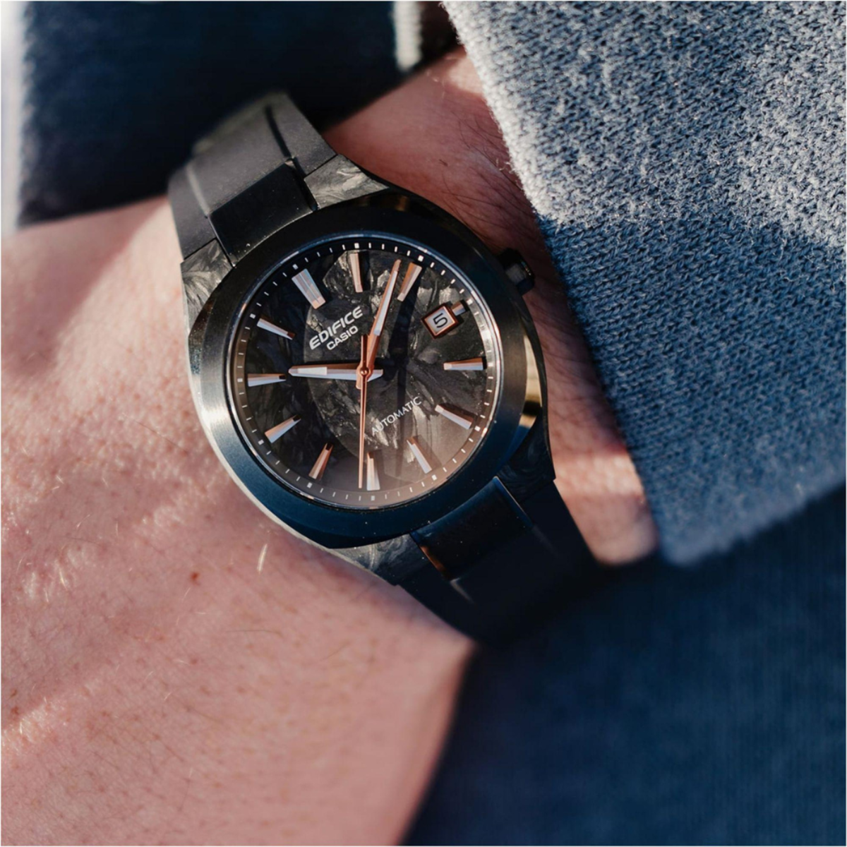 Casio Edifice | Motorsports Men's Automatic Forged Carbon Watch EFK-200XPB-1A