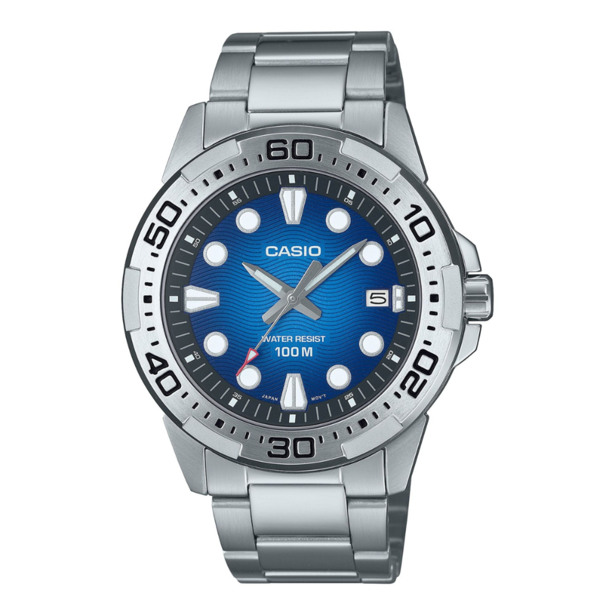 Casio MTD-140D-2A | Men's Watch | Blue Dial Stainless Steel