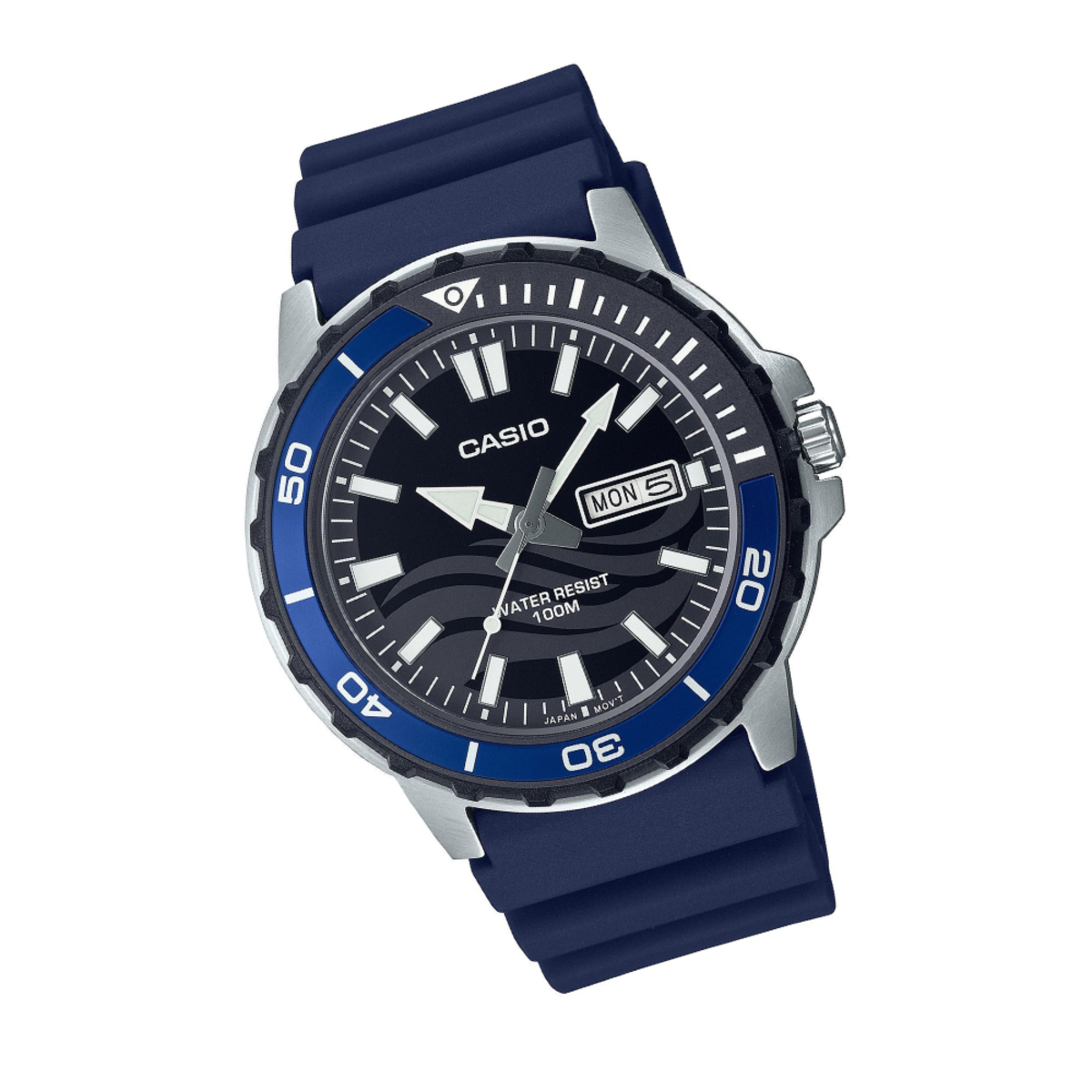 Casio MTD125-2A MTD-125-2A Men's Analog Sporty Navy Blue Resin Band Watch