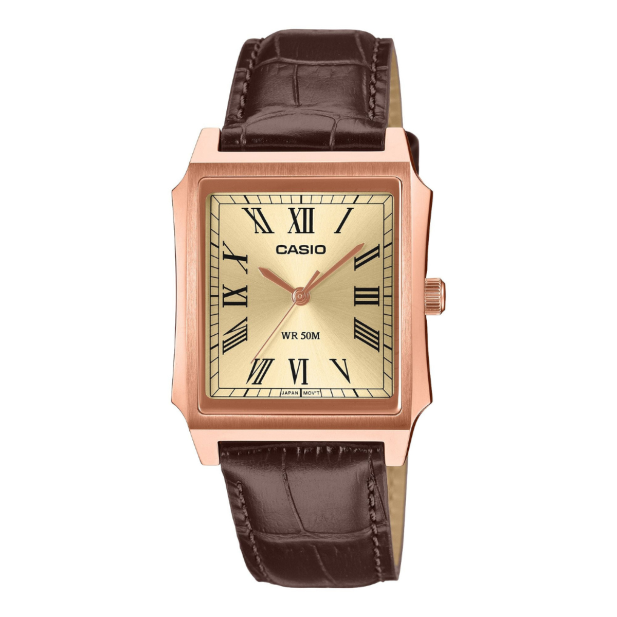 Casio MTP-B190RGL-9B Rose Gold Roman Dial Watch