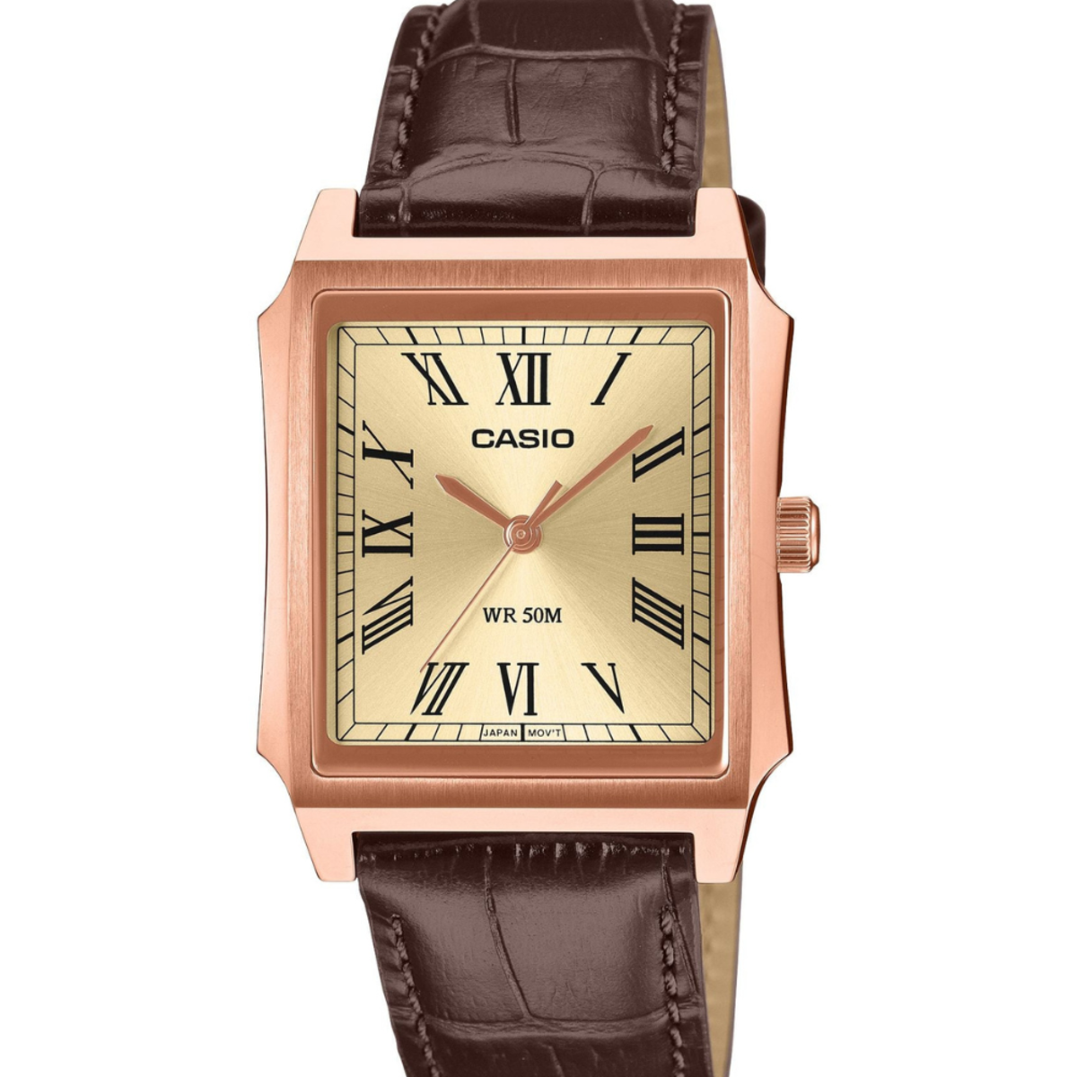Casio MTP-B190RGL-9B Rose Gold Roman Dial Watch