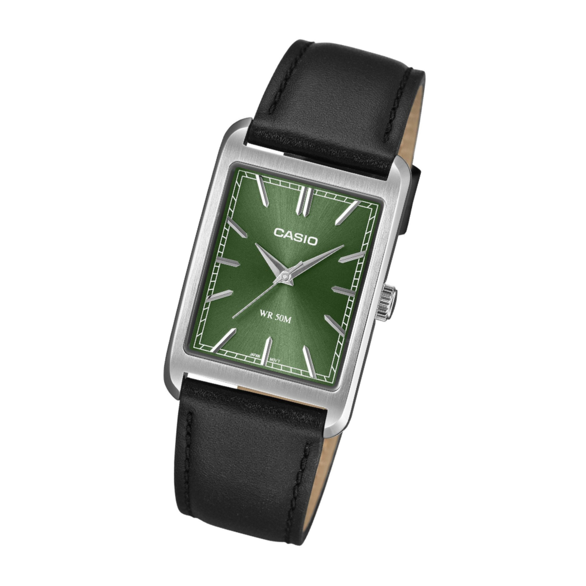 Casio MTP-B215L-3A | Slim Rectangular Dress Leather Watch