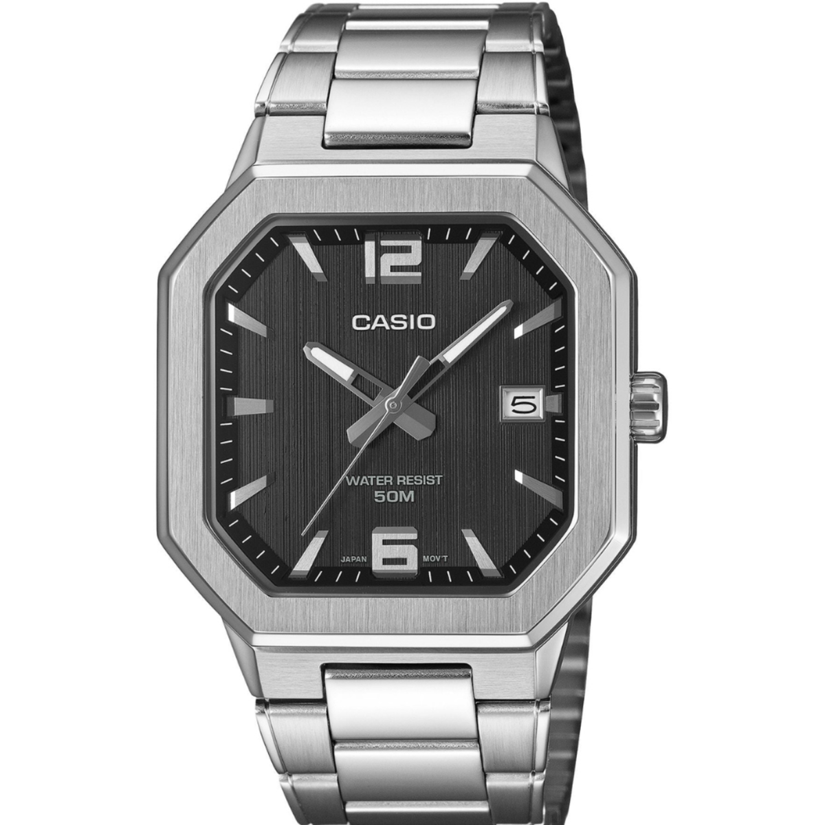 Casio Men's MTP-B195D-1A Hexagon Stainless Steel Watch