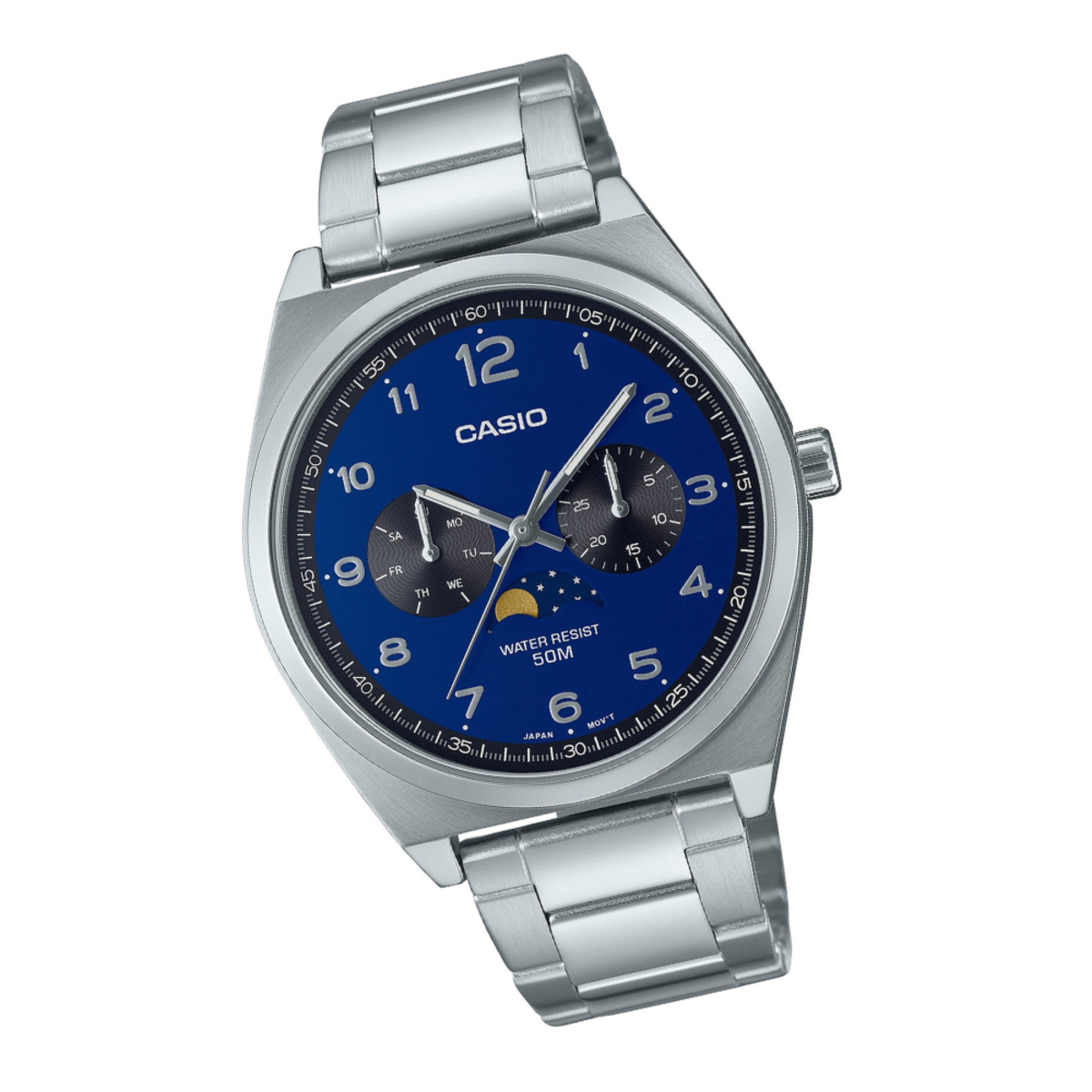 Casio Standard Moon Phase Blue Dial Quartz MTP-M300D-2A Men's Watch