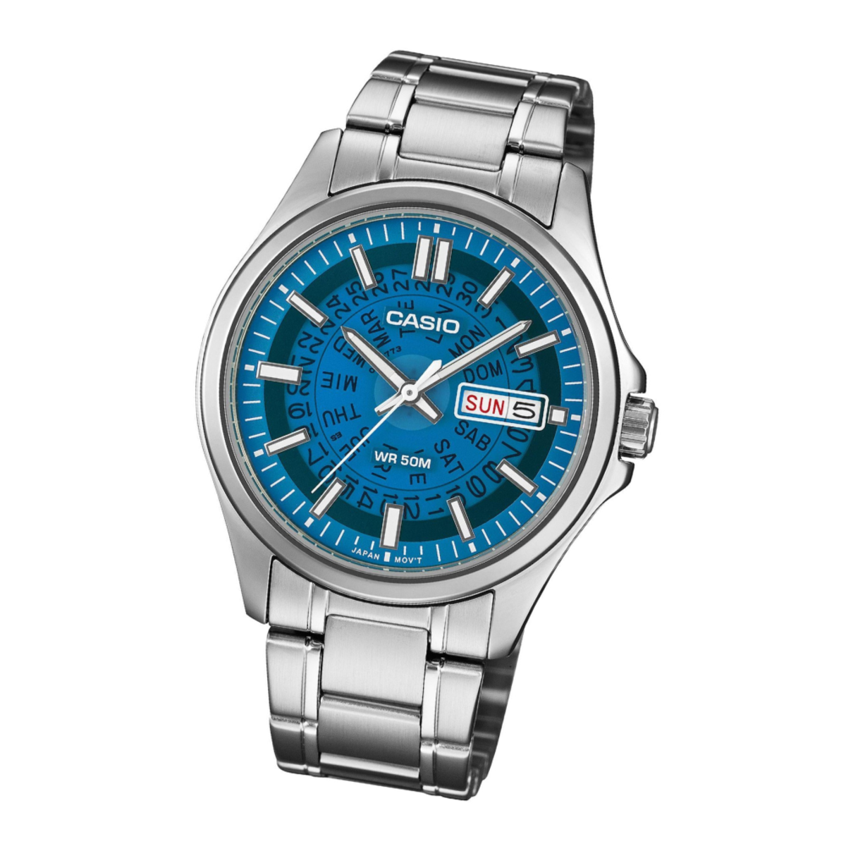 Casio Translucent Blue Dial Quartz Mens Watch MTP-E740-2A2