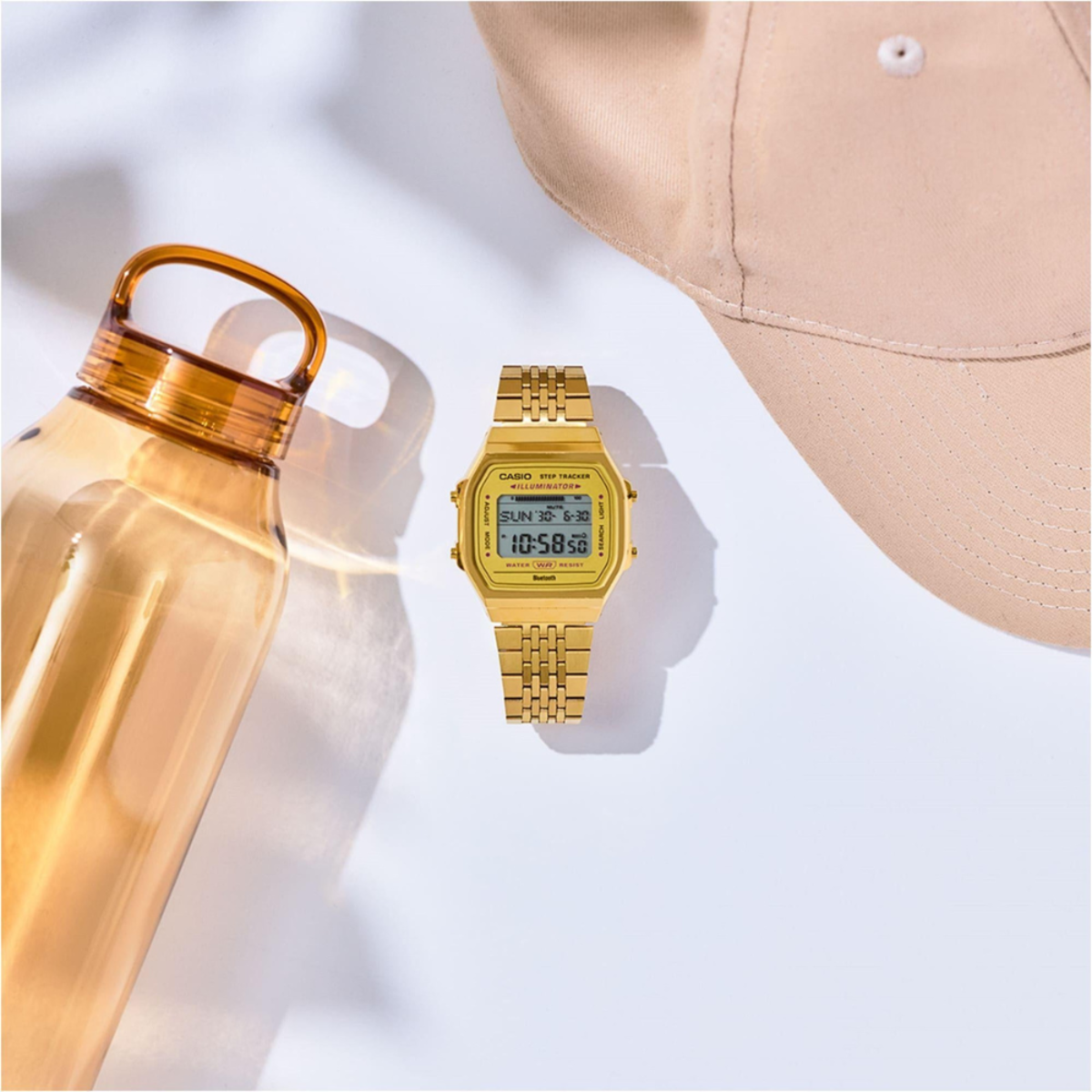 Casio Vintage Bluetooth Step Tracker Gold Watch ABL-100WEG-9A