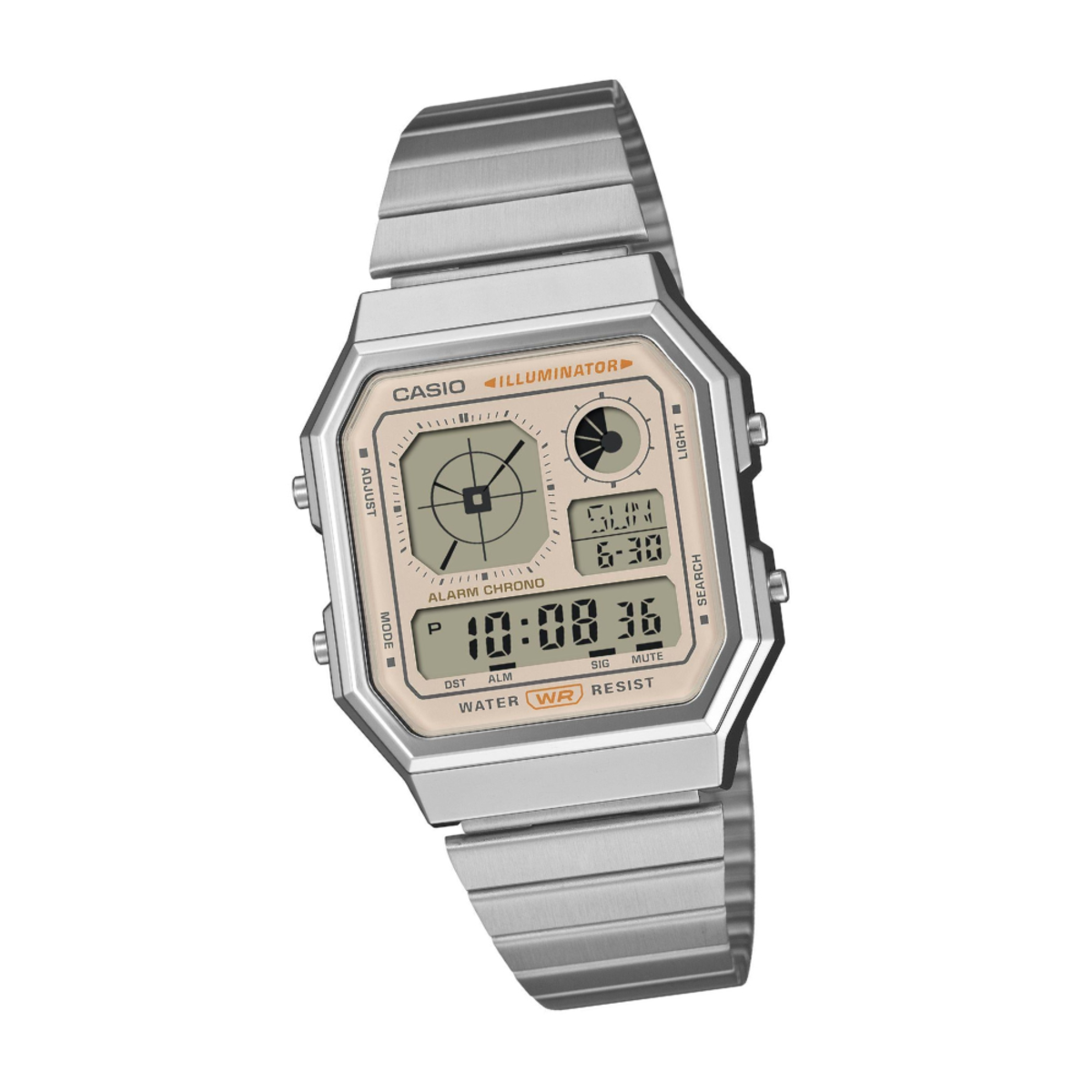 Casio Vintage Digital Unisex Silver Watch A130WE-9A