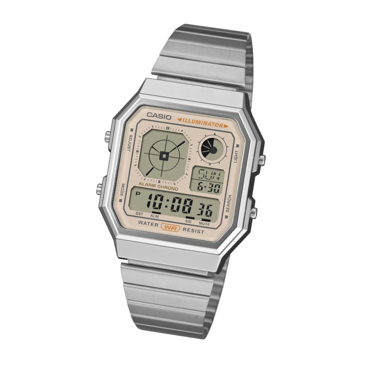 Casio Vintage Digital Unisex Silver Watch A130WE-9A