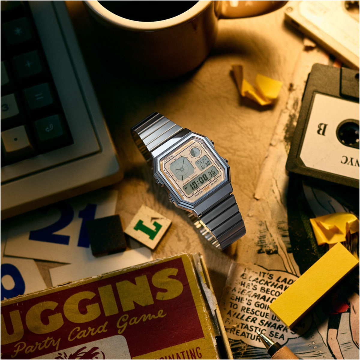 Casio Vintage Digital Unisex Silver Watch A130WE-9A
