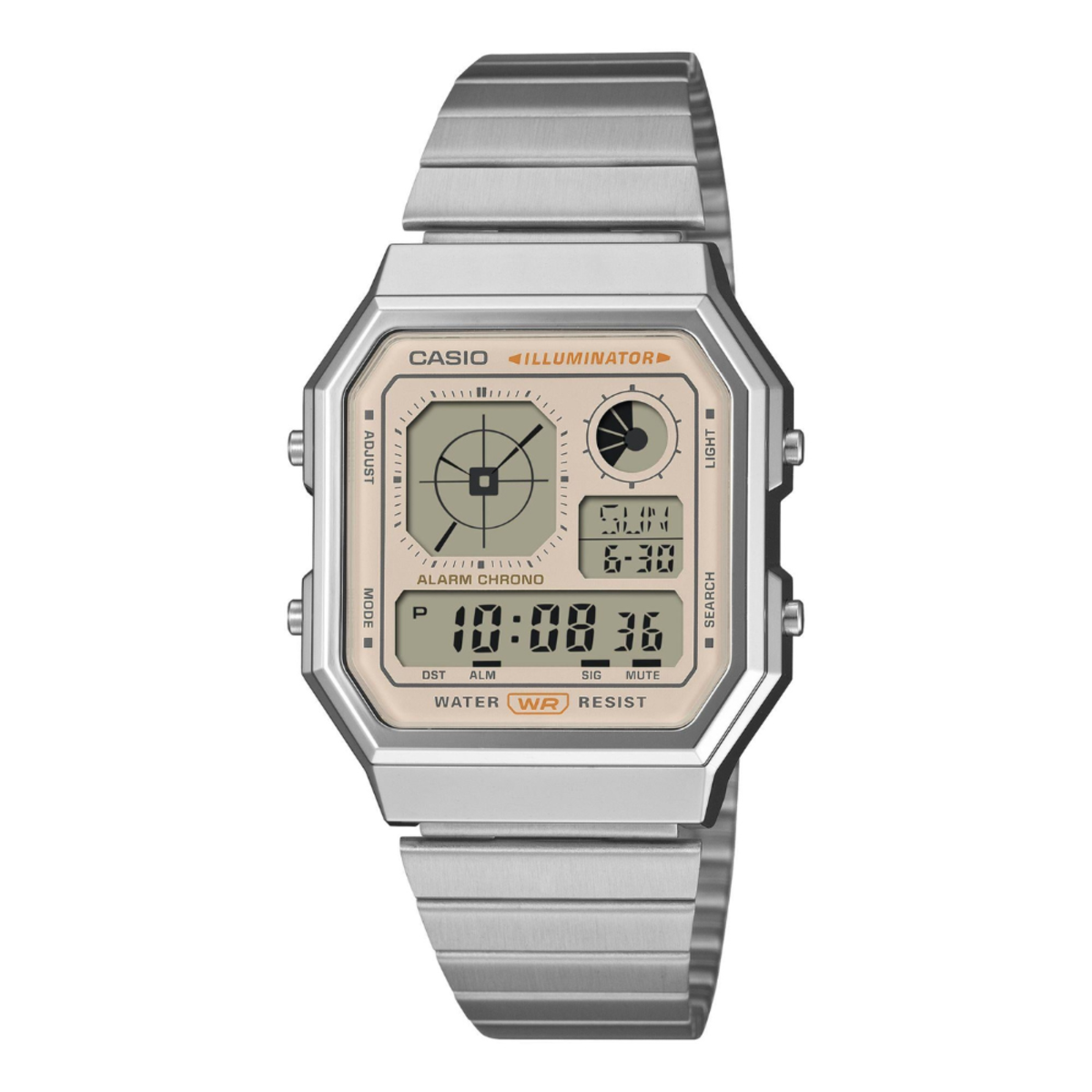 Casio Vintage Digital Unisex Silver Watch A130WE-9A