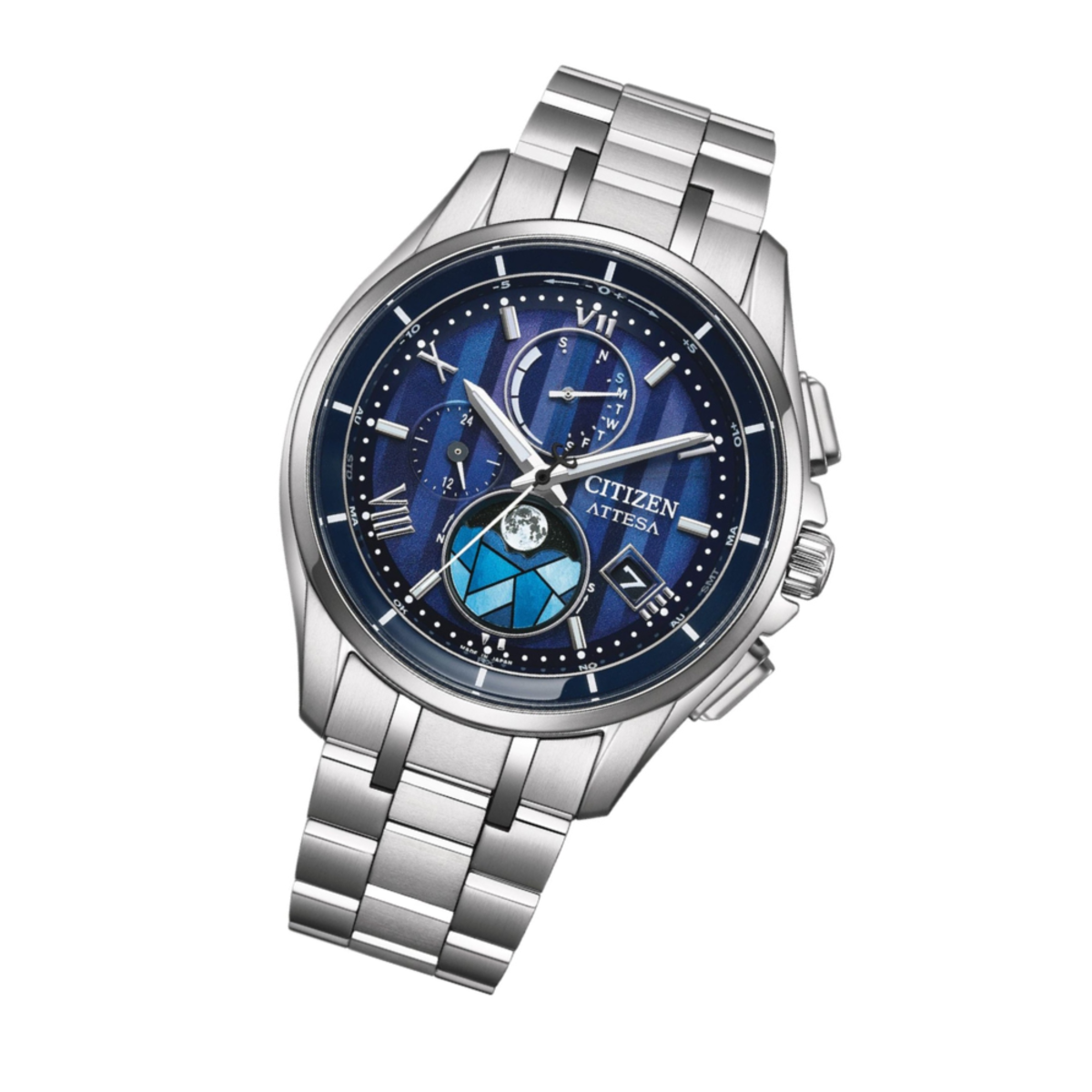 Citizen ATTESA Limited Edition BY1000-51L Eco-Drive Atomic Time Super Titanium Moon Phase Watch